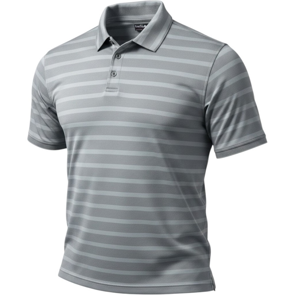 Bolle Mens Grey Striped Short Sleeve Golf Polo Shirt XXL 1179911